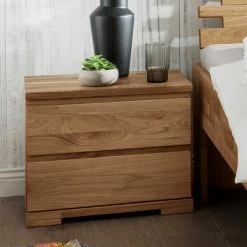 2 Schubladen Nachtkommode - 50x45x35 Cm - Atluvia -Clarendon shop 2 schubladen nachtkommode 50x45x35 cm aus wildeiche massivholz atluvia 02