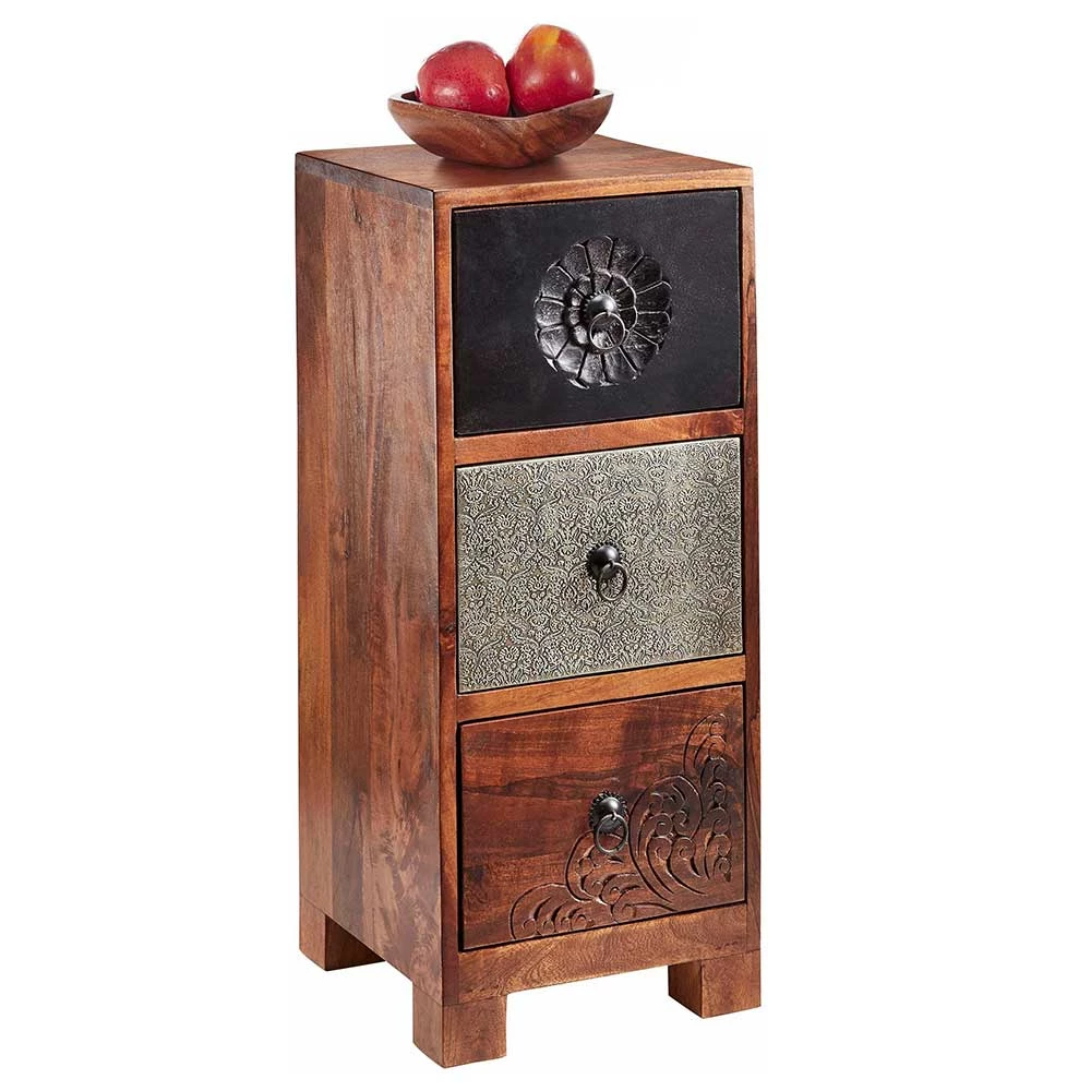 30x71x30 Hochkommode Mit 3 Schubladen - Welina 4 30x71x30 Hochkommode Mit 3 Schubladen - Welina – Bild 2