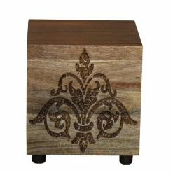 40x35x40 Holz Schränkchen Mit Ornament Schnitzerei - Kick -Clarendon shop 40x35x40 holz schraenkchen mit ornament schnitzerei aus mangobaum massivholz kick 02