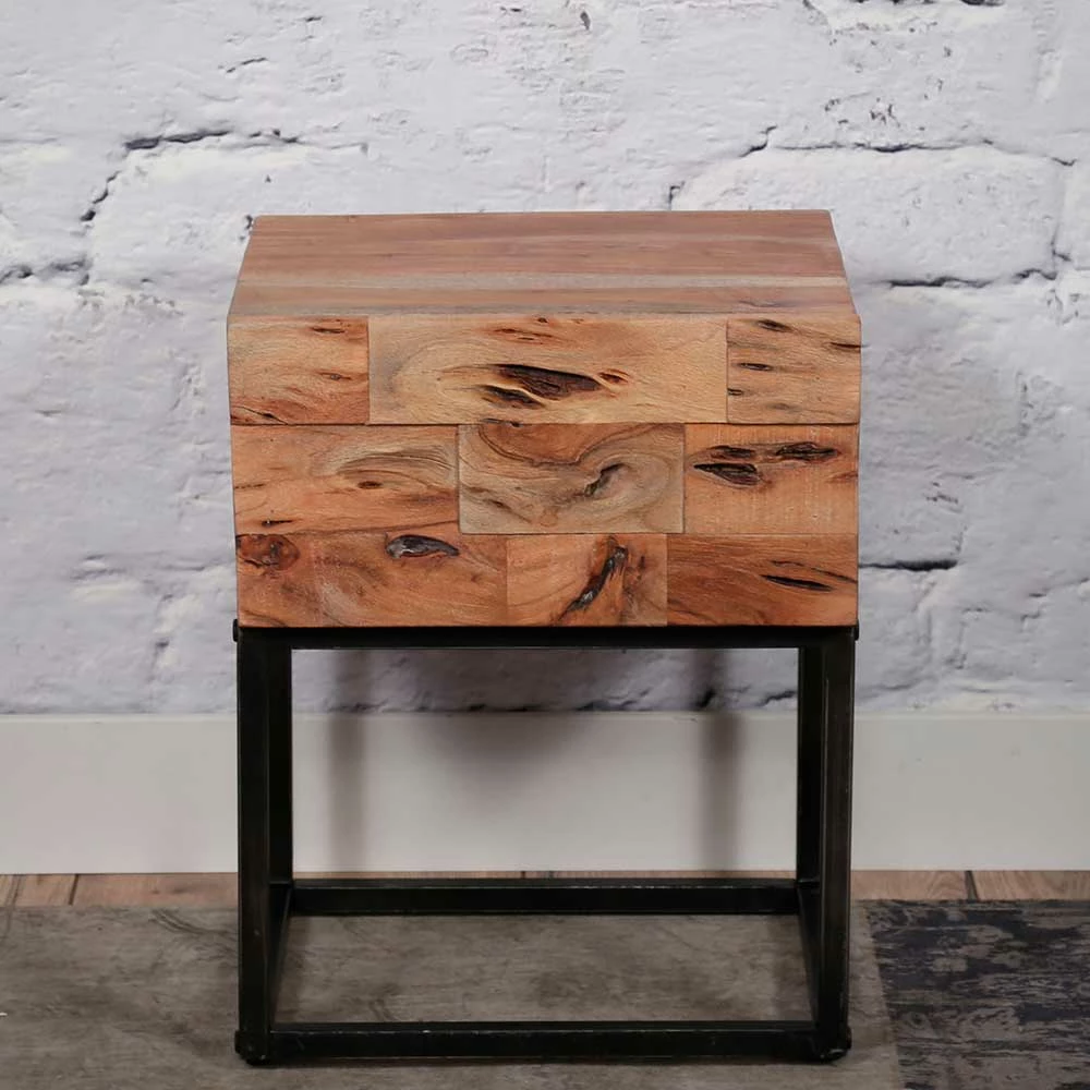 40x50x35 Design Nachttisch Aus Akazie - Emlino 3 40x50x35 Design Nachttisch Aus Akazie - Emlino – Bild 2