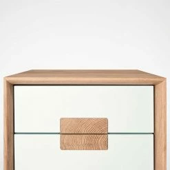 40x50x40 Nachtkommode In Weiß & Eiche - Julecas -Clarendon shop 40x50x40 nachtkommode in weiss eiche mit zwei schubladen soft close julecas 04