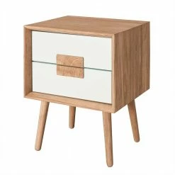 Clarendon shop 14 40x50x40 Nachtkommode In Weiß & Eiche - Julecas