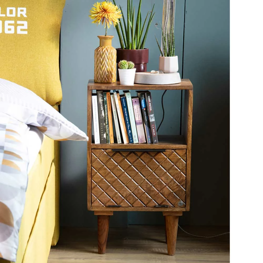 40x67x29 Hohe Nachtkonsole Mit Klappe - Offia 4 40x67x29 Hohe Nachtkonsole Mit Klappe - Offia – Bild 2