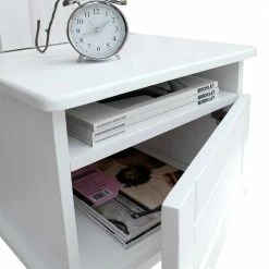 42x40x42 Nachtkommode Mit Fach & Tür - Wilne -Clarendon shop 42x40x42 nachtkommode mit fach tuer in weiss aus kiefer massiv wilne 02
