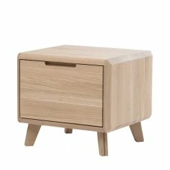 45x40x42 Nachtkommode Aus Wildeiche Bianco - Aicandus