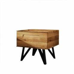 45x42x45 Design Nachtkommode Aus Wildeiche Holz - Mandirov