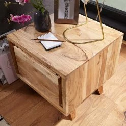 45x44x45 Nachtkommode Handgearbeitet - Anzino -Clarendon shop 45x44x45 nachtkommode handgearbeitet aus holz akazie mit schublade anzino 02