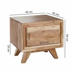 45x44x45 Nachtkommode Handgearbeitet - Anzino -Clarendon shop 45x44x45 nachtkommode handgearbeitet aus holz akazie mit schublade anzino 05