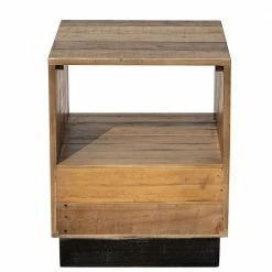 45x50x45 Nachttisch Aus Recyclingholz - Dulcinus -Clarendon shop 45x50x45 nachttisch aus recyclingholz pinie in natur schwarz dulcinus 03