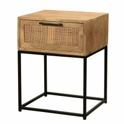 45x57x35 Kommode Aus Holz & Rattan Geflecht - Lazianus