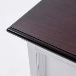 45x60x45 Nachtkommode In Weiß & Mahagoni - Venzeno -Clarendon shop 45x60x45 nachtkommode in weiss mahagoni mit drei schubladen venzeno 04