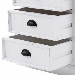 45x60x45 Nachtkommode In Weiß & Mahagoni - Venzeno -Clarendon shop 45x60x45 nachtkommode in weiss mahagoni mit drei schubladen venzeno 05