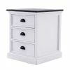 45x60x45 Nachtkommode In Weiß & Mahagoni - Venzeno -Clarendon shop 45x60x45 nachtkommode in weiss mahagoni mit drei schubladen venzeno f