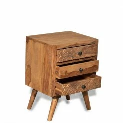 45x62x35 Holz Nachtkommode Mit Schnitzerei - Yokana -Clarendon shop 45x62x35 holz nachtkommode mit schnitzerei drei schubladen yokana 02