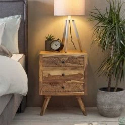 45x62x35 Holz Nachtkommode Mit Schnitzerei - Yokana -Clarendon shop 45x62x35 holz nachtkommode mit schnitzerei drei schubladen yokana 05