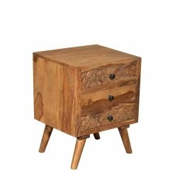 Clarendon shop 6 45x62x35 Holz Nachtkommode Mit Schnitzerei - Yokana