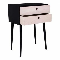 45x66x32 Skandi Nachtkommode In Schwarz - Haikon -Clarendon shop 45x66x32 skandi nachtkommode in schwarz natur aus paulowina holz haikon 02