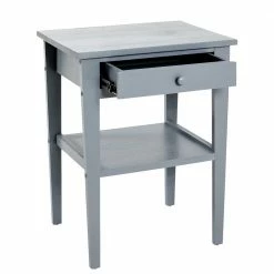 46x60x35 Nachttisch Mit Schublade & Ablageboden - Vertes -Clarendon shop 46x60x35 nachttisch mit schublade ablageboden in grau aus kiefernholz vertes 02