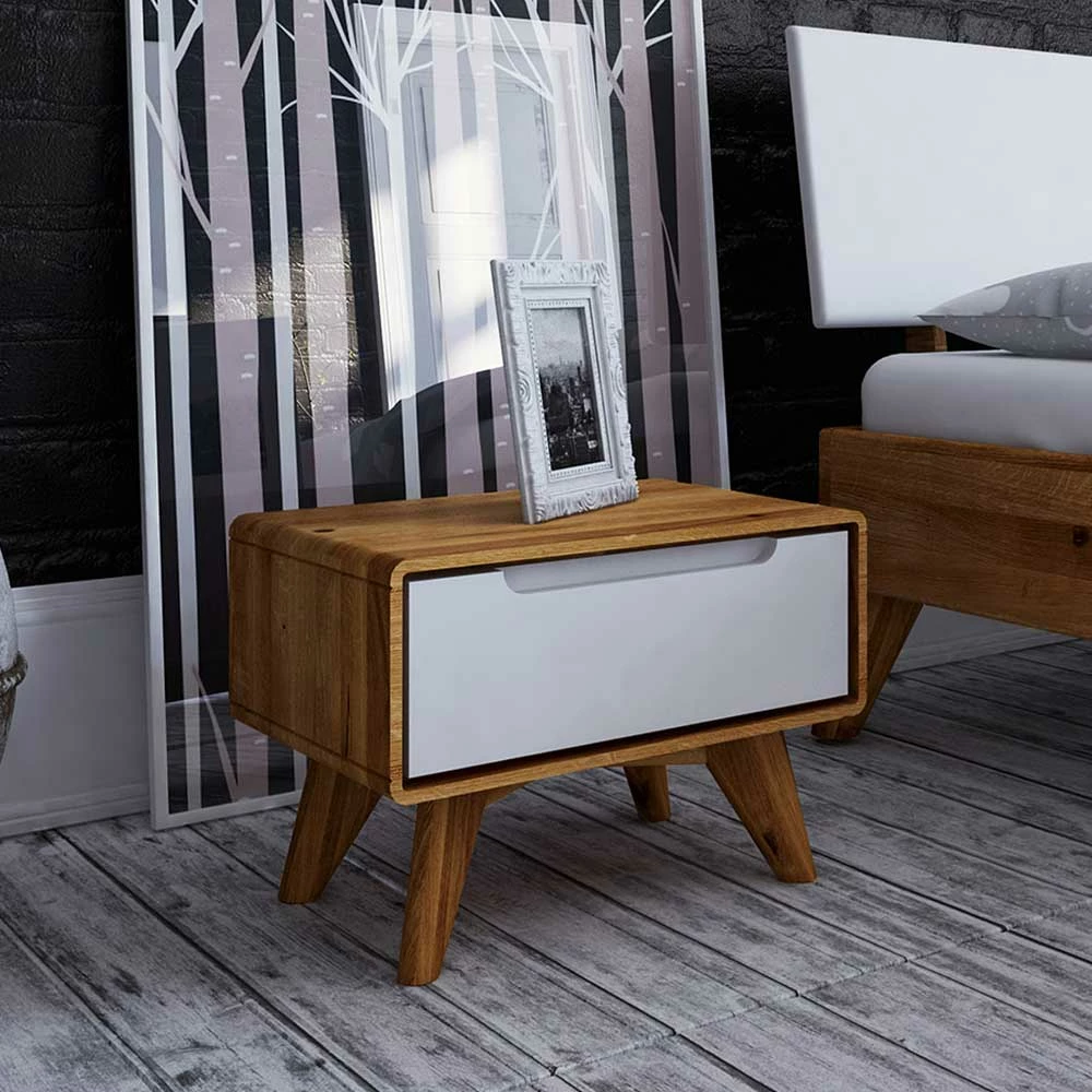 47x33x30 Nachttisch Mit Schublade In Weiß - Diesta 4 47x33x30 Nachttisch Mit Schublade In Weiß - Diesta – Bild 2