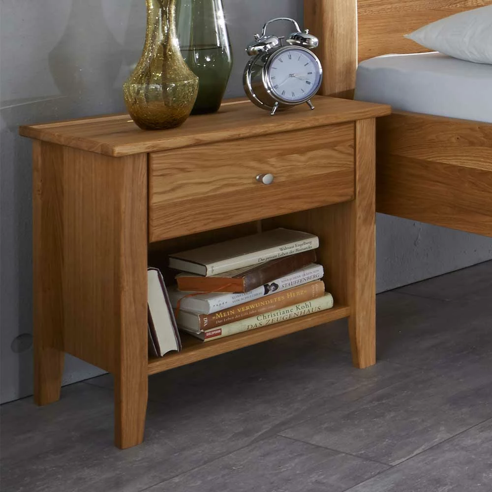 47x50x37 Nachtkonsole Aus Wildeiche - Genevo 4 47x50x37 Nachtkonsole Aus Wildeiche - Genevo – Bild 2