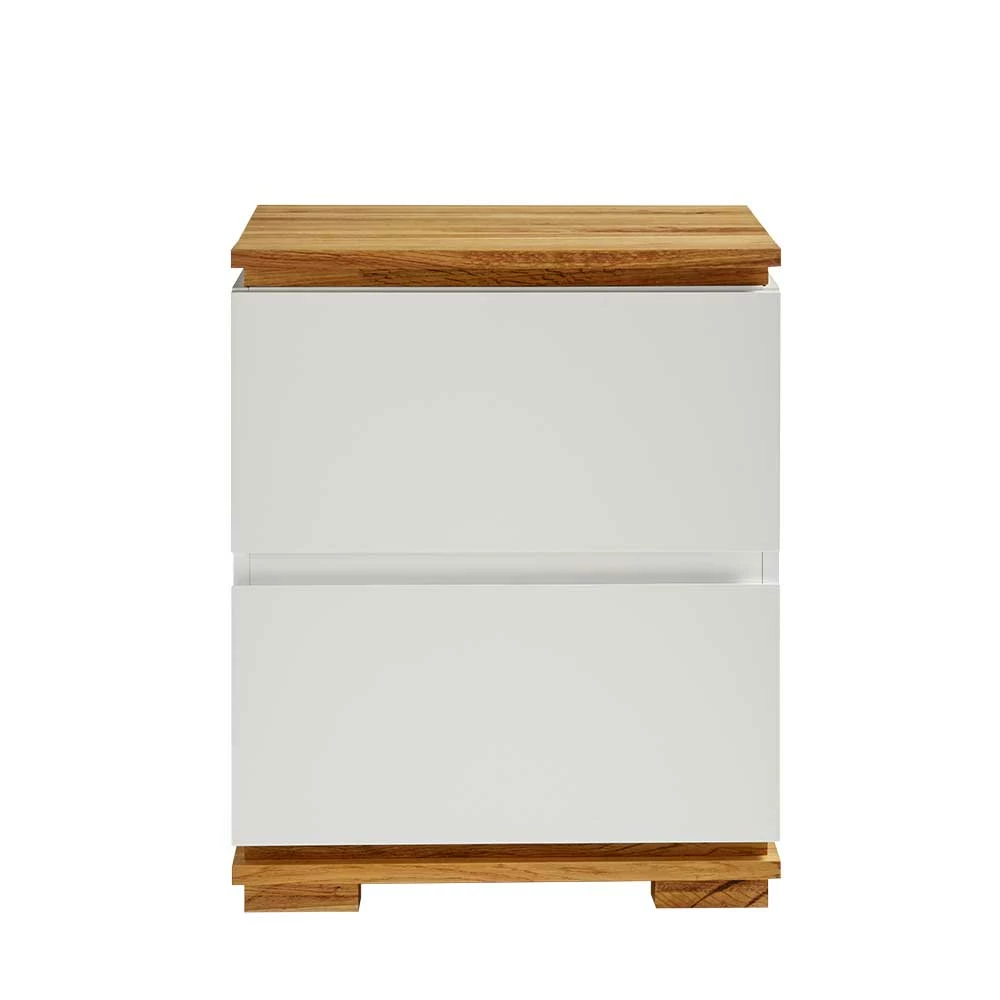 48x59x40 Nachtkommode In Weiß & Eiche - Sennpa 6 48x59x40 Nachtkommode In Weiß & Eiche - Sennpa – Bild 4