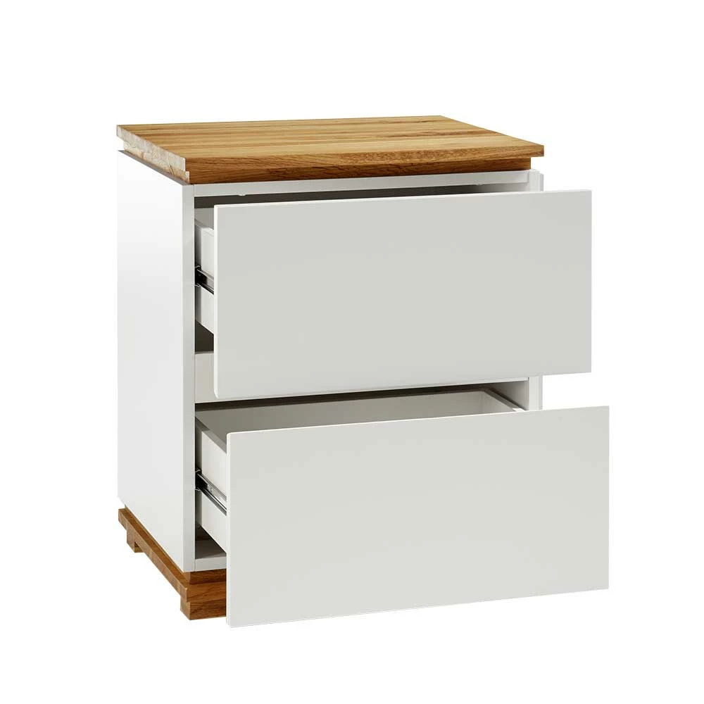 48x59x40 Nachtkommode In Weiß & Eiche - Sennpa 7 48x59x40 Nachtkommode In Weiß & Eiche - Sennpa – Bild 5