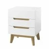 48x60x40 Nachtkommode In Weiß & Eiche - Setubal -Clarendon shop 48x60x40 nachtkommode in weiss eiche mit drei schubladen setubal f