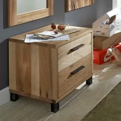 50x44x40 Balkeneiche Nachtkommode Geölt - Alsbetas -Clarendon shop 50x44x40 balkeneiche nachtkommode geoelt mit zwei schubladen alsbetas 02