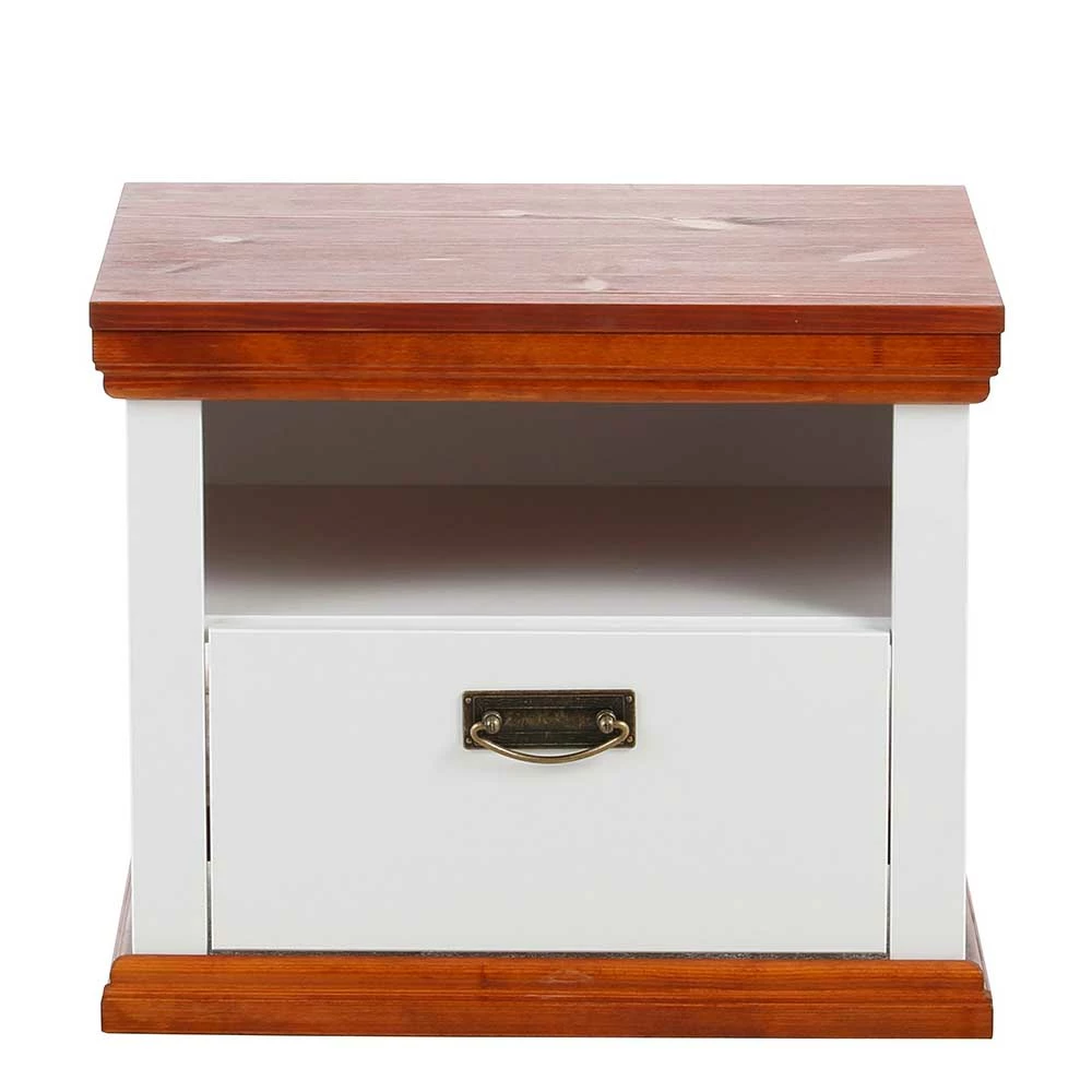 52x40x37 Nachtkommode In Weiß & Kirschbaum - Vendirai 5 52x40x37 Nachtkommode In Weiß & Kirschbaum - Vendirai – Bild 3