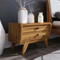 55x43x39 Nachtkommode Mit Zwei Schubladen - Hardus -Clarendon shop 55x43x39 nachtkommode mit zwei schubladen aus wildeiche massivholz hardus 02