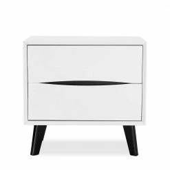 58x55x40 2 Schubladen Kommode In Weiß - Vasdov -Clarendon shop 58x55x40 2 schubladen kommode in weiss mit schwarz vasdov 02