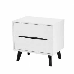 58x55x40 2 Schubladen Kommode In Weiß - Vasdov