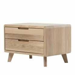 60x40x42 Skandi Nachtkommode Aus Wildeiche Bianco - Aicandus