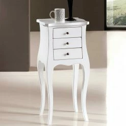 72cm Hohe Nachtkommode Barock Firima In Weiß