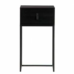 74cm Hohe Nachtkonsole In Schwarz Lackiert - Fronco -Clarendon shop 74cm hohe nachtkonsole in schwarz lackiert aus massivholz metall fronco 03