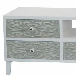 85x46x39 TV Board In Weiß & Grün - Contos 8 85x46x39 TV Board In Weiß & Grün - Contos -Clarendon shop 85x46x39 tv board in weiss gruen mit floralem muster contos 02