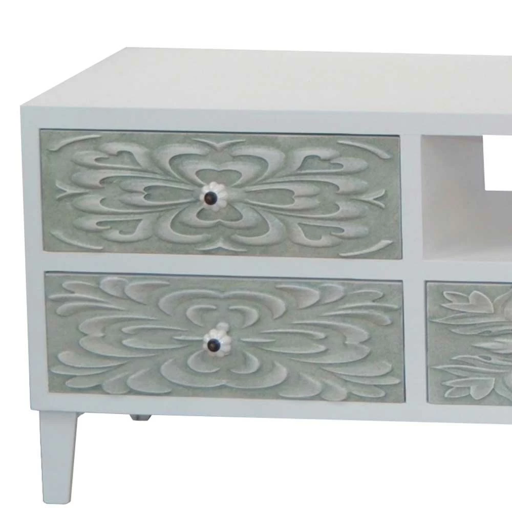 85x46x39 TV Board In Weiß & Grün - Contos 5 85x46x39 TV Board In Weiß & Grün - Contos – Bild 3