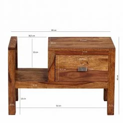 Breite Nachtkommode Hoslo Mit Schublade Und Offener Ablage 60cm -Clarendon shop breite nachtkommode schublade und offener ablage 60cm sheesham massivholz hoslo 02