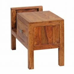 Breite Nachtkommode Hoslo Mit Schublade Und Offener Ablage 60cm -Clarendon shop breite nachtkommode schublade und offener ablage 60cm sheesham massivholz hoslo 04