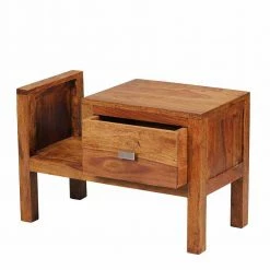 Breite Nachtkommode Hoslo Mit Schublade Und Offener Ablage 60cm