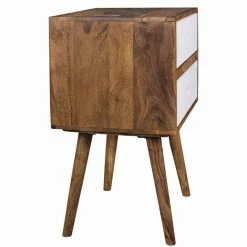 Hohe Nachtkommode Cospic Aus Holz Massiv -Clarendon shop hohe nachtkommode holz massiv zwei schubladen weiss cospic 03