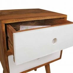 Hohe Nachtkommode Cospic Aus Holz Massiv -Clarendon shop hohe nachtkommode holz massiv zwei schubladen weiss cospic 05