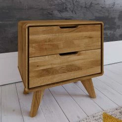 Holz Nachtkommode Aus Wildeiche - Eavy -Clarendon shop holz nachtkommode aus wildeiche mit zwei schubladen eavy 02