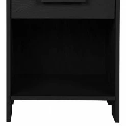 Holz Nachtkonsole Mit Fach & Schublade - Eslovia -Clarendon shop holz nachtkonsole mit fach schublade in schwarz lackiert eslovia 02