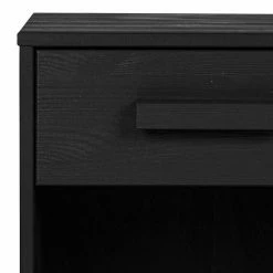 Holz Nachtkonsole Mit Fach & Schublade - Eslovia -Clarendon shop holz nachtkonsole mit fach schublade in schwarz lackiert eslovia 04