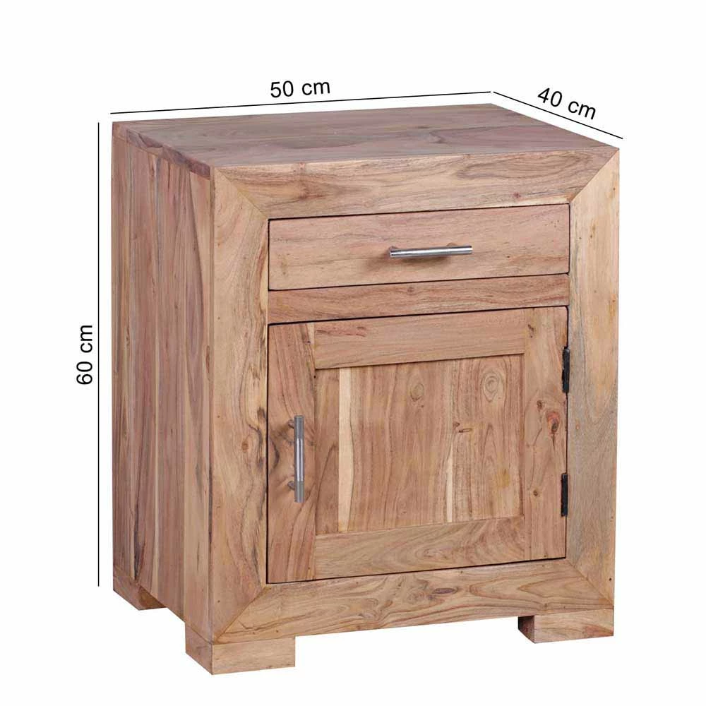 Holz Nachtschränkchen Vislan Mit Schublade Und Schrankfach 5 Holz Nachtschränkchen Vislan Mit Schublade Und Schrankfach – Bild 3