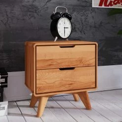 Holz Nachttische Mit Schubladen - Junola -Clarendon shop holz nachttische mit schubladen aus kernbuche 47x48x30 junola 01