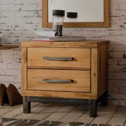 Clarendon shop -Clarendon shop industry nachtkommode 50x50x38 cm aus wildeiche eisen mulcian 01