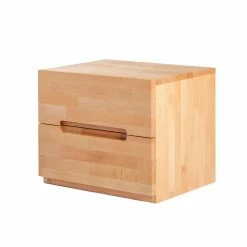 Kernbuche Nachtkommode Leoda Mit 2 Soft Close Schubladen