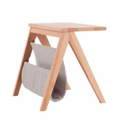 Kernbuche Nachttisch Dregona Mit Stofftasche Perlweiß